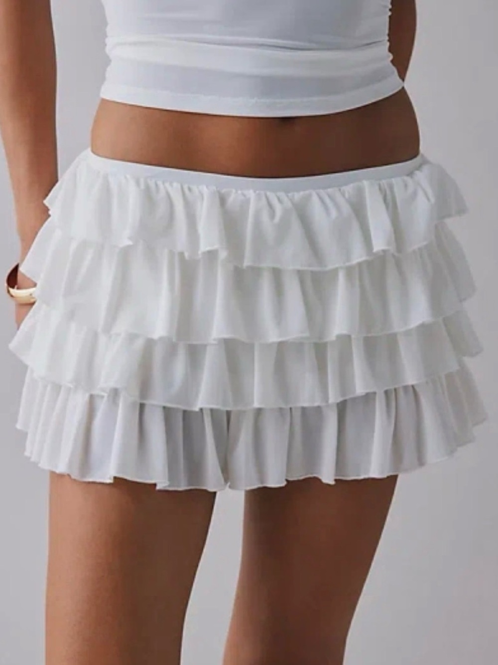 NWT Urban Outfitters Out From Under Cammy Ruffle Trim Micro Skort. Size L